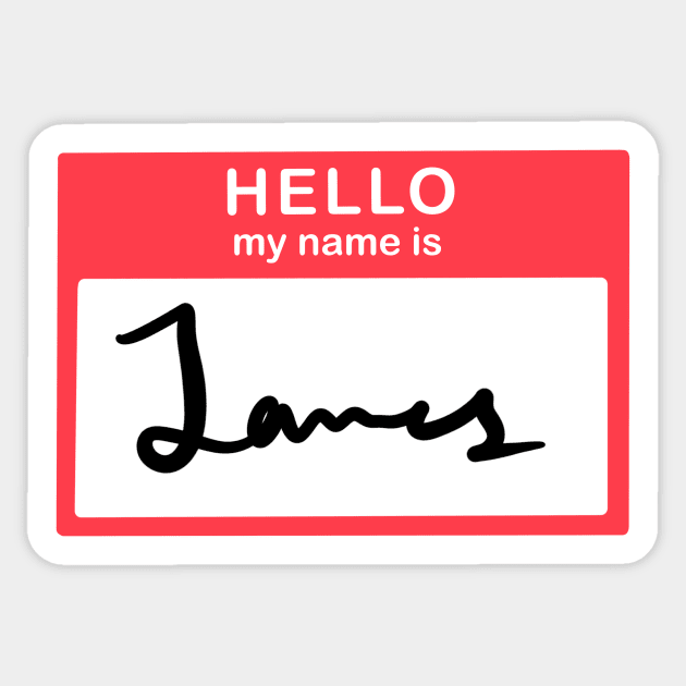 Hello, my name is James Sticker by simonescha